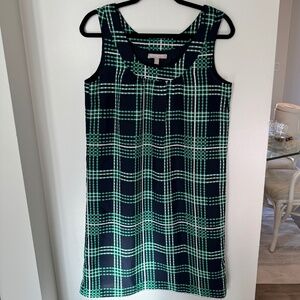 BANANA REPUBLIC Green, White and Navy Blue Dress